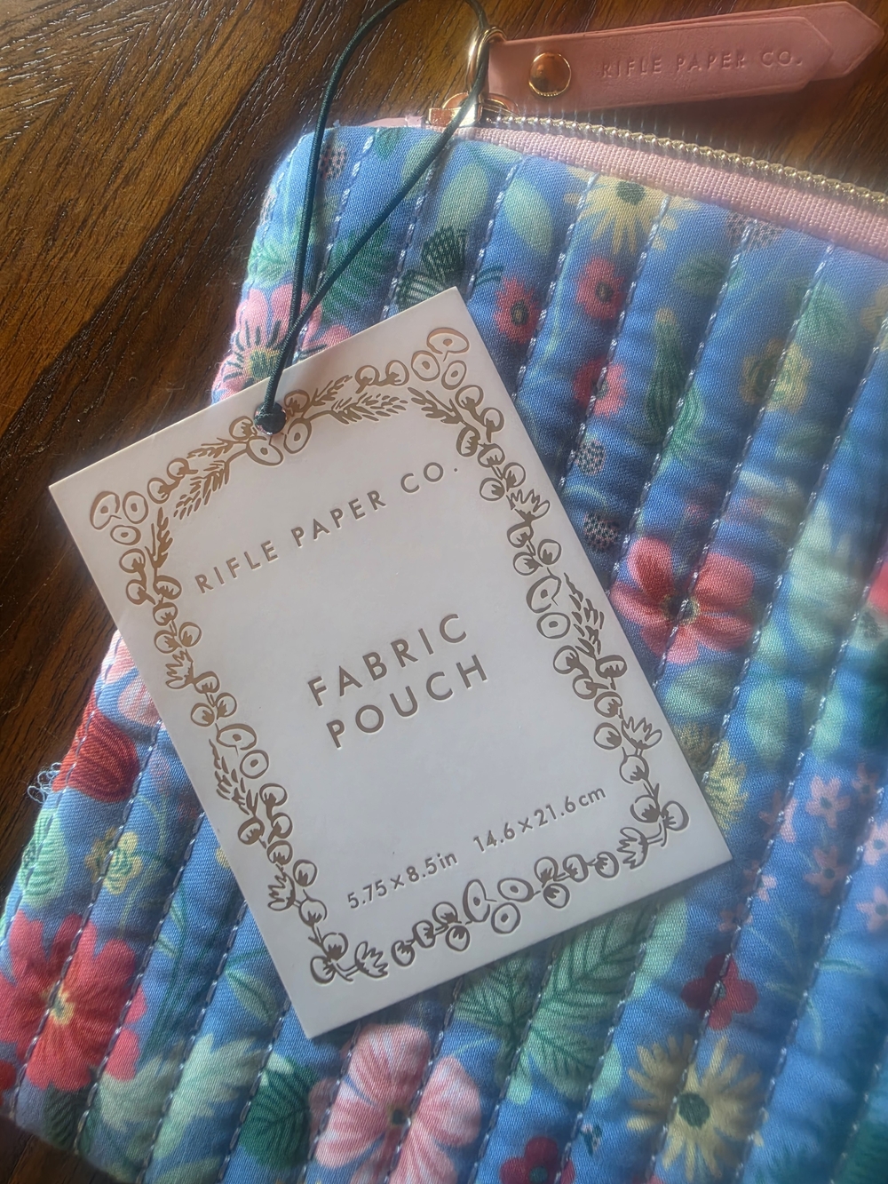 Rifle Paper Co. Floral Fabric Pouch - Blue Multi